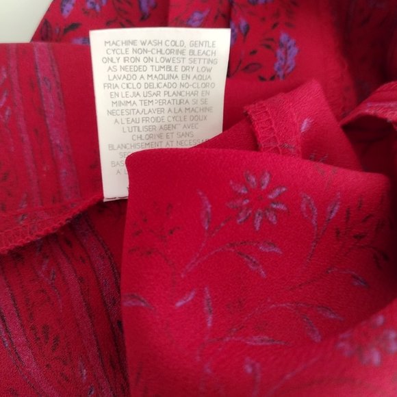 Vintage 1990s Red Floral Double Breasted Lightweight Blazer Jacket 18 - Picture 10 of 11